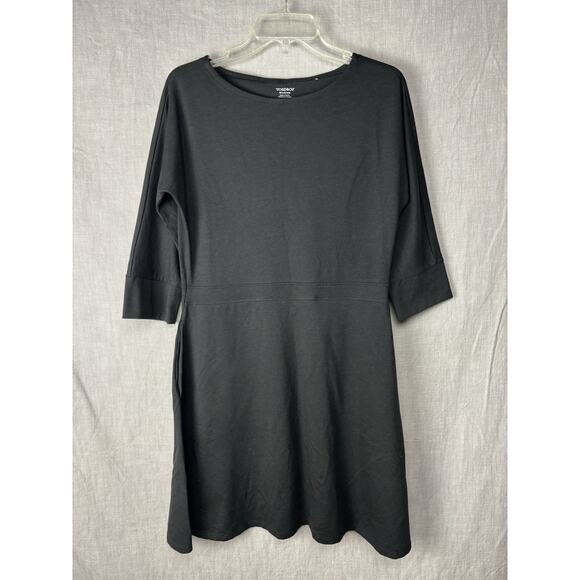 Toad&Co Black 3/4 Sleeve Fit and Flare Mizdress medium - Picture 1 of 9